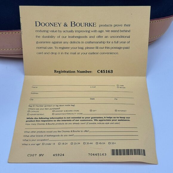 Dooney & Bourke Cabriolet Navy Canvas & Leather Bucket Bag Vintage Made In USA - Picture 10 of 15